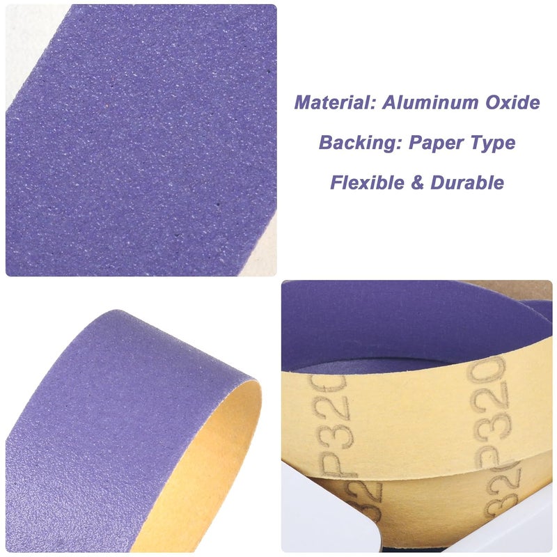 Alytree 5 Grits Emery Cloth Roll, 150 240 320 400 600 Grits Abrasive Sand Paper for Metal and Wood Furniture with Dispenser - 8M Purple Sandpaper Rolls - Image 3
